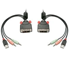 Lindy KVM Jungiklis - 2 Port DVI-D USB 2.0 Garso KVM 1920x1200@60Hz