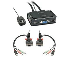 Lindy KVM Perjungiklis - 2 Port VGA USB 2.0 Garso KVM Perjungiklis 2048x1536@30Hz