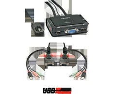 Lindy KVM Perjungiklis - 2 Port VGA USB 2.0 Garso KVM Perjungiklis 2048x1536@30Hz