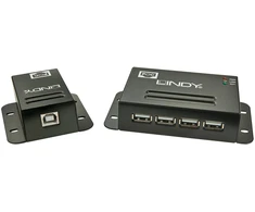 Lindy USB 2.0 4 prievadų Cat.6 50m juodas