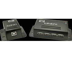 Lindy USB 2.0 4 prievadų Cat.6 50m juodas