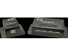 Lindy USB 2.0 4 prievadų Cat.6 50m juodas