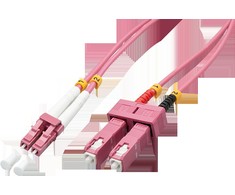 Tinklo Kabelis - LINDY Šviesolaidinis Kabelis LC/SC OM4, 50/125µm, 15 m, Rožinis
