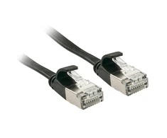Tinklo Kabelis - LINDY Cat.6A U/FTP Plokščias Tinklo Kabelis, RJ45, M/M, 500MHz, 32AWG, 2 m, Juodas
