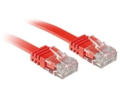 Tinklo Kabelis - LINDY Cat.6 U/UTP Plokščias Tinklo Kabelis, RJ45, M/M, 250MHz, 32AWG, 10 m, Raudonas