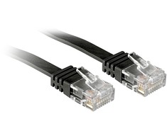Tinklo Kabelis - LINDY Cat.6 U/UTP Plokščias Tinklo Kabelis, RJ45, M/M, 250MHz, 32AWG, 1 m, Juodas
