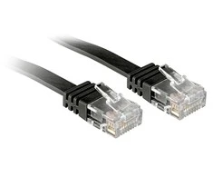 Tinklo Kabelis - LINDY Cat.6 U/UTP Plokščias Tinklo Kabelis, RJ45, M/M, 250MHz, 32AWG, 5 m, Juodas
