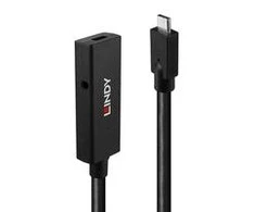 USB Prailginimo Laidas - LINDY USB 3.2 Type C Aktyvus Prailginimo Laidas, M/F, 10Gbps, Duomenų Perdavimas, 5 m