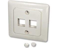 Laikiklis Lindy Wandanschlussdose f.2 Keystone Wand DE mit Abdekkung 80x80 - 60544
