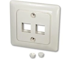 Laikiklis Lindy Wandanschlussdose f.2 Keystone Wand DE mit Abdekkung 80x80 - 60544