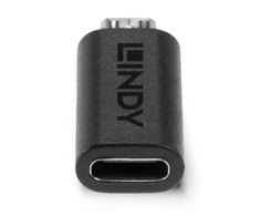 Lindy Adapteris - USB 2.0 Micro-B M/F į C F 480Mbps Nikelio Danga