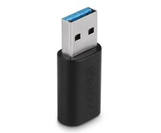 Adapteris - LINDY USB 3.2 Type A į C Adapteris, Juodas