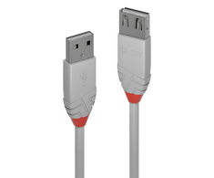 USB Prailginimo Laidas - LINDY Anthra Line USB 2.0 Tipo M/F Laidas, 2 m, Pilkas