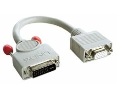 Lindy Adapteris - DVI-I į VGA 0.2m dvigubam monitorių nustatymui