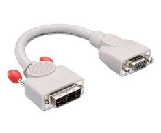 Lindy Adapteris - DVI-I į VGA 0.2m dvigubam monitorių nustatymui