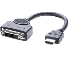 Adapteris - LINDY DVI-D M/F į HDMI M, 0,2 m, Juodas