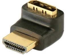 Adapteris - LINDY HDMI F/M Adapteris, 90° Dešinysis Kampas, 4K, 60Hz, 18Gb/s, Juodas
