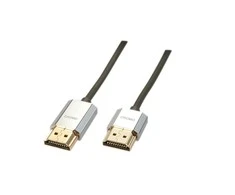 HDMI Laidas - LINDY CROMO Slim HDMI DIdelės Spartos A/A Laidas, M/M, 3 m, Juodas