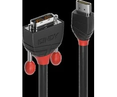 HDMI Laidas - LINDY Juodas Line HDMI į DVI-D Laidas, M/M, 1920x1200@60Hz, 10 m, Juodas