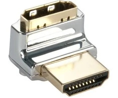 Adapteris - LINDY CROMO HDMI M į HDMI F 90 laipsnių dešinys kampas auksu padengtas