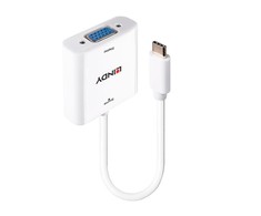 Adapteris - LINDY USB Type C į VGA Konverteris, Baltas