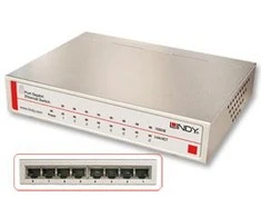 Šakotuvas Komutatorius - LINDY 8 prievadų Gigabit Ethernet darbalaukio jungiklis nevaldomas, 10/100/1000Mbps prievadai
