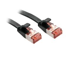 Tinklo Kabelis - LINDY Cat.6 U/FTP Plokščias Tinklo Kabelis, RJ45, M/M, 250MHz, 32AWG, 10 m, Juodas