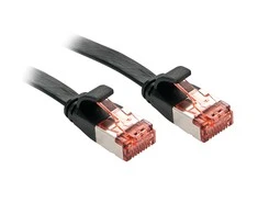 Tinklo Kabelis - LINDY Cat.6 U/FTP Plokščias Tinklo Kabelis, RJ45, M/M, 250MHz, 32AWG, 5 m, Juodas