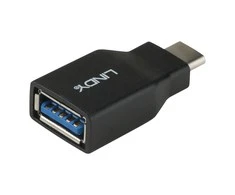 Adapteris - LINDY USB 3.2 Type C į A Adapteris, Juodas
