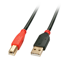 USB Kabelis - LINDY USB 2.0 A/B Aktyvus Laidas, Pratęsimas Tiesioginiam Prietaiso Prijungimui, 15 m, Juodas