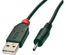 USB Kabelis - LINDY USB 2.0 Type A į 2.5 mm DC Laidas, 1.5 m, Juodas