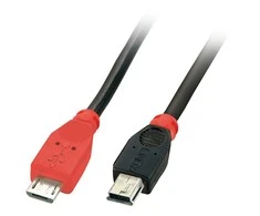 USB Kabelis - LINDY 0.5m Micro-B į Mini-B OTG kabelis USB 2.0 480Mbps