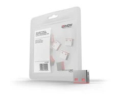 Lindy USB A Tipo Blokatorius - 10vnt USB A Tipo Apsaugos ABS Rožinės