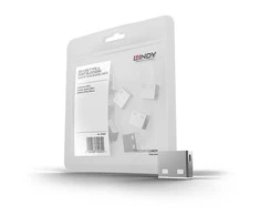 USB Priedas - LINDY USB Type A Prievadų Blokatoriai, 10 vnt., Balti