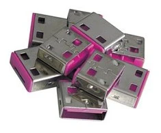Lindy USB A Tipo Blokatorius - 10vnt USB A Tipo Apsaugos ABS Rožinės