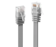 Tinklo Kabelis - LINDY Cat.6 U/UTP Plokščias Tinklo Kabelis, RJ45, M/M, 250MHz, 32AWG, 2 m, Pilkas