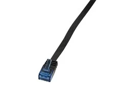 LOGILINK CF2093U LOGILINK - Komutacinis kabelis Flat Cat.6 U/UTP SlimLine juodas 10m