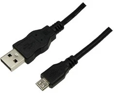 Logilink USB micro-B 180, 1.8m Micro-USB B, USB A, 1.8 m, Juodas