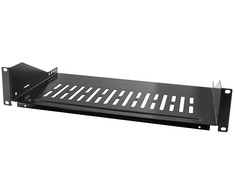 LogiLink 2U lentyna, priekinis laikiklis, tvirtinimo varžtui d = 400 mm, juoda (SF2C45B)