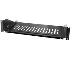 LogiLink 2U lentyna, priekinis laikiklis, tvirtinimo varžtui d = 400 mm, juoda (SF2C45B)