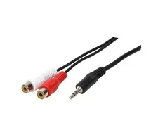 LogiLink Audiokabel 1x 3,5 mm -> 2x Cinch St/Bu 0,20 m bk