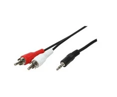 LogiLink Lizdas kabelis 3,5 mm - RCA (Cinch) x2 1,5 m juodas (CA1042)