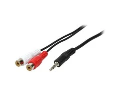 LogiLink 1x3.5mm - 2xRCA - 5m - 3.5mm - 2 x RCA - 5 m - Juodas
