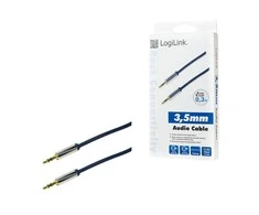 LOGILINK CA10030 LOGILINK - Garso kabelis 3.5 Stereo M/M, tiesus, 0.30 m, mėlynas
