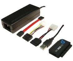 LogiLink Adapteris USB 2.0 iki 2.5 + 3.5 col. IDE + SATA HDD OTB - Juodas - 1xUSB A vyriškas 1x40 kontaktų SATA moteriškas 1x44 kontaktų SATA moteriškas