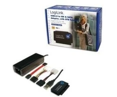 LogiLink Adapteris USB 2.0 iki 2.5 + 3.5 col. IDE + SATA HDD OTB - Juodas - 1xUSB A vyriškas 1x40 kontaktų SATA moteriškas 1x44 kontaktų SATA moteriškas