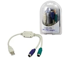 LogiLink Prisijungti | Adapteris USB prie PS/2 x2 :. | Pilkas | USB M | 2x Mini DIN 6 kontaktų FM | 0,2 m