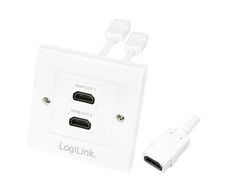 Logilink HDMI sieninė plokštė AH0015 2 x HDMI lizdas, HDMI sieninė plokštė, 1 X HDMI lizdas