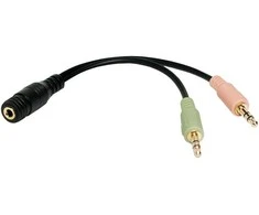 LogiLink Prisijungti | Audio Adapteris 3.5 Stereo 4-Pin Female to 2 x 3.5 Stereo Male | 4 kontaktų 3,5 mm stereo lizdas | 2 x 3 kontaktų stereo moteriškas lizdas