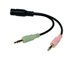LogiLink Prisijungti | Audio Adapteris 3.5 Stereo 4-Pin Female to 2 x 3.5 Stereo Male | 4 kontaktų 3,5 mm stereo lizdas | 2 x 3 kontaktų stereo moteriškas lizdas